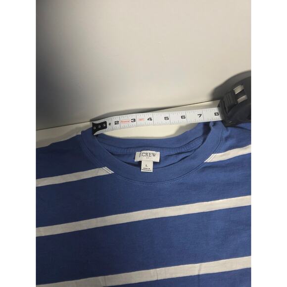 J. Crew Women's Large Blue and White striped Long Sleeve Shirt 100% Cotton - Picture 4 of 8